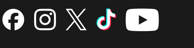 Facebook, Instagram, X, TikTok, YouTube